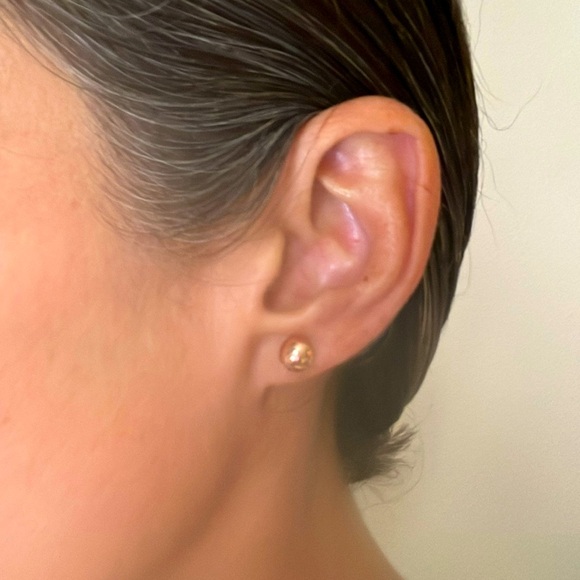 Authentic 14KT Rose Gold Ball Earrings - Picture 7 of 7